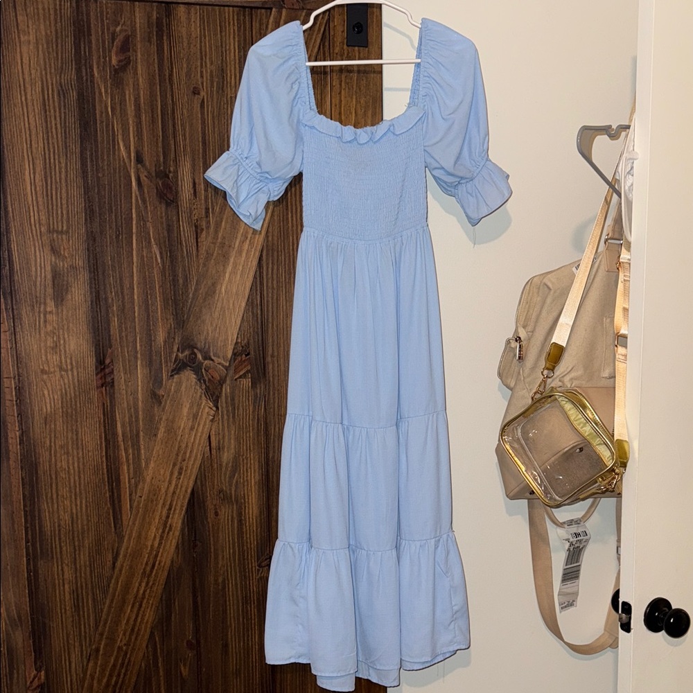 Vine & Love Light Blue Long Sleeve Dress